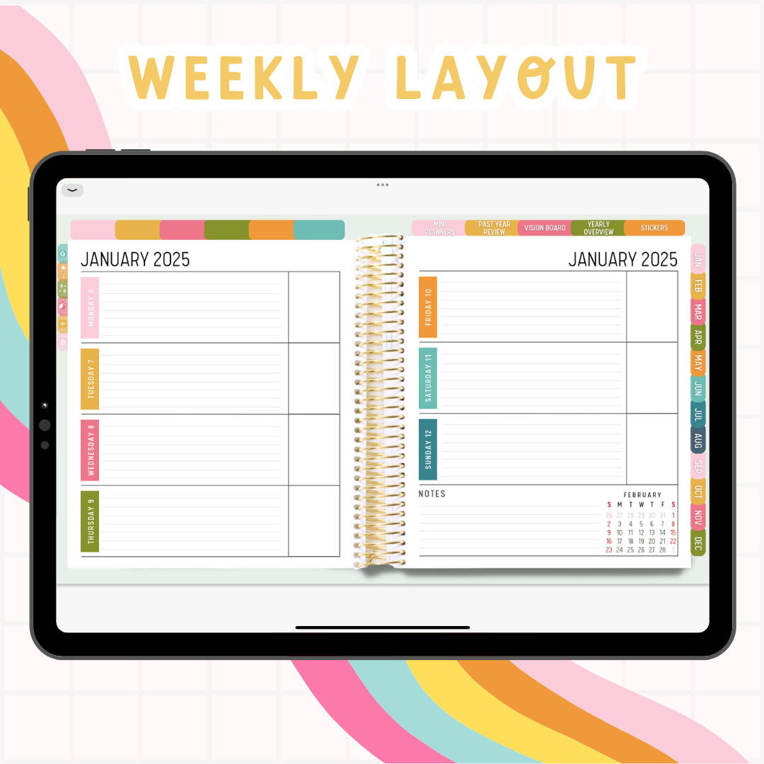 2025 Life Planner | Fully Hyperlinked (w/ Links to Google & Apple Calendars + Reminders)