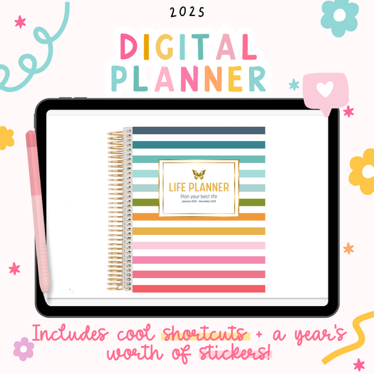 2025 Life Planner | Fully Hyperlinked (w/ Links to Google & Apple Calendars + Reminders)