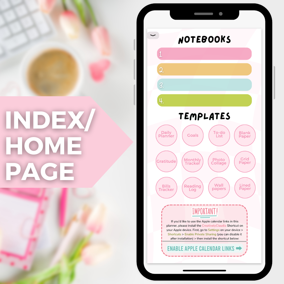 2024 Fully Hyperlinked Phone Planner (w/ Links to Google & Apple Calendars + Reminders)