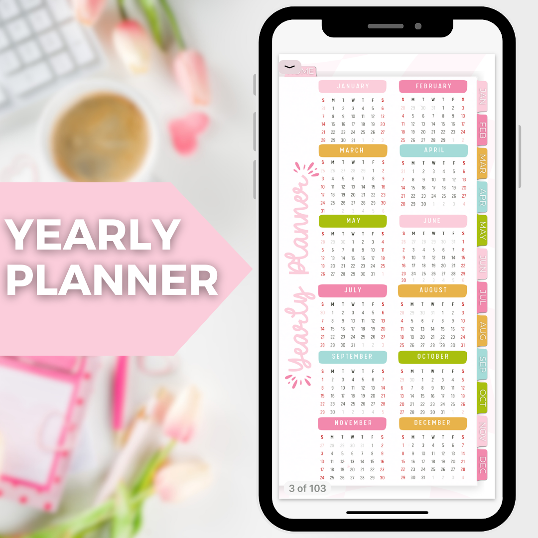 2024 Fully Hyperlinked Phone Planner (w/ Links to Google & Apple Calendars + Reminders)