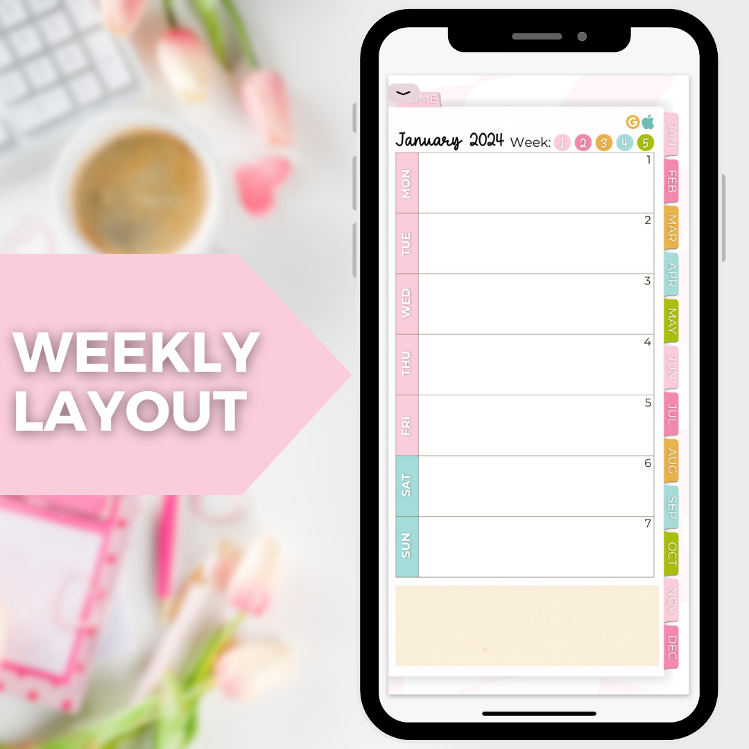 2024 Fully Hyperlinked Phone Planner (w/ Links to Google & Apple Calendars + Reminders)