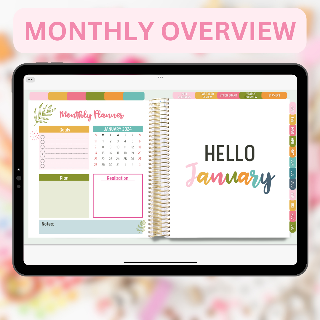 2024 Fully Hyperlinked Life Planner (w/ Links to Google & Apple Calendars + Reminders)