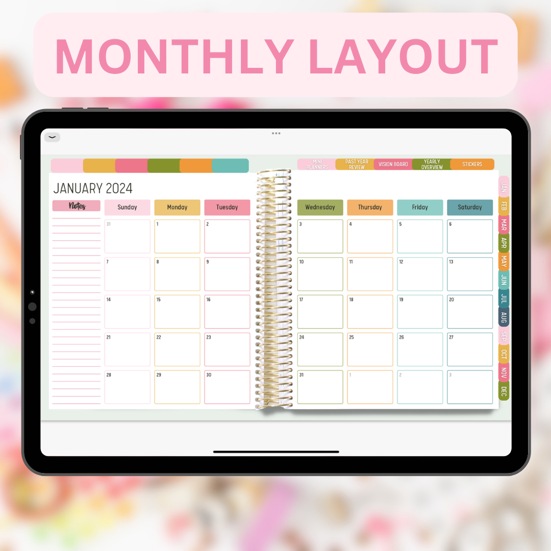 2024 Fully Hyperlinked Life Planner (w/ Links to Google & Apple Calendars + Reminders)