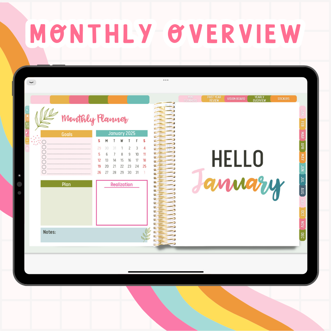 2025 Life Planner | Fully Hyperlinked (w/ Links to Google & Apple Calendars + Reminders)