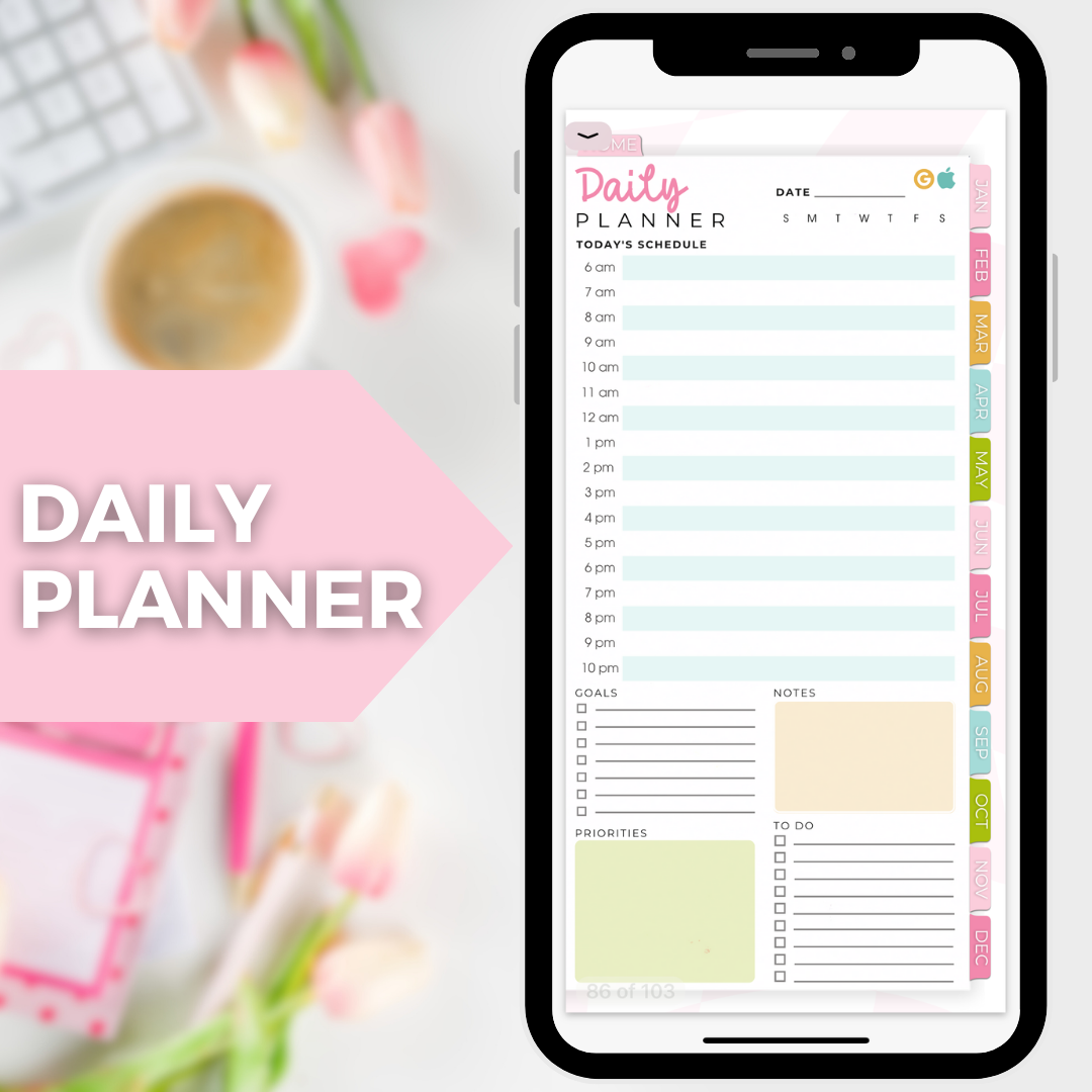 2024 Fully Hyperlinked Phone Planner (w/ Links to Google & Apple Calendars + Reminders)