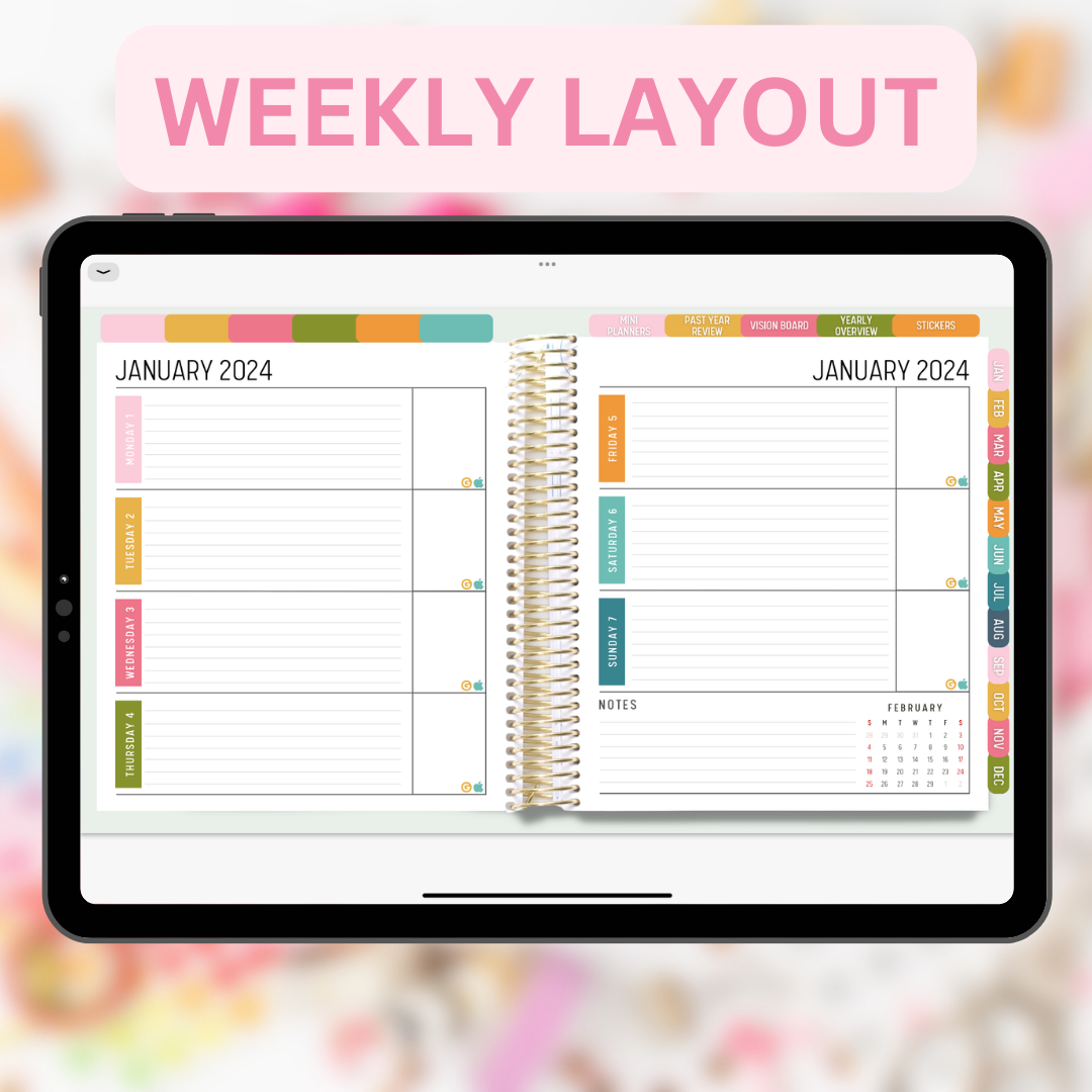 2024 Fully Hyperlinked Life Planner (w/ Links to Google & Apple Calendars + Reminders)
